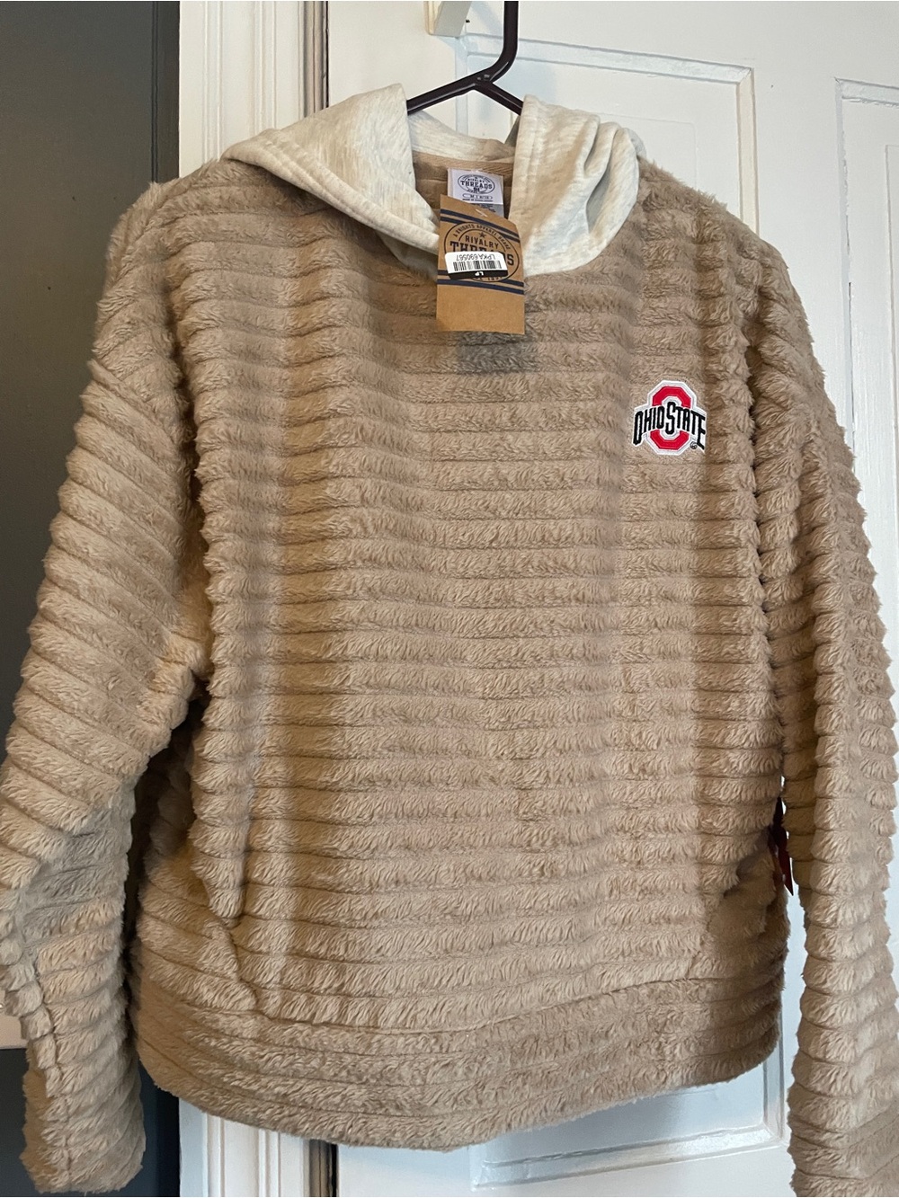 Ohio State Plush Hooded Pullover - Beige NWT size  medium